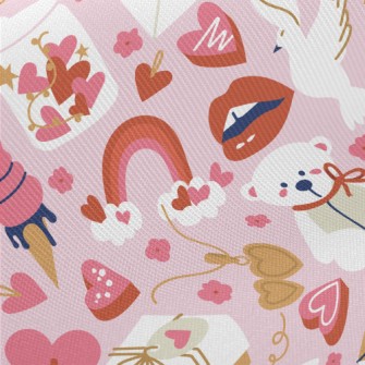 Pink And Happy Love And Desser Midweight Cotton Poplin