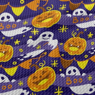 Laughing Pumpkin And Ghost Birdseye Piqué
