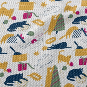 Simple Color Block Line Cat Birdseye Piqué