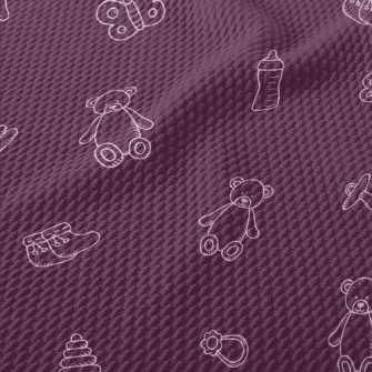 White Line Drawing Of Baby Pro Birdseye Piqué