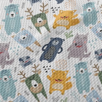 Fairy Tale Cute Animals Birdseye Piqué