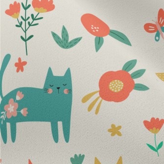 Noble And Elegant Floral Cat Chiffon