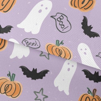 Hand Drawn Doodle Ghost And Pu Waterproof Oxford