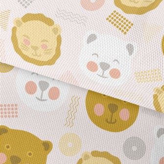 Doodle Cute Bear And Lion Waterproof Oxford