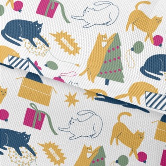 Simple Color Block Line Cat Waterproof Oxford