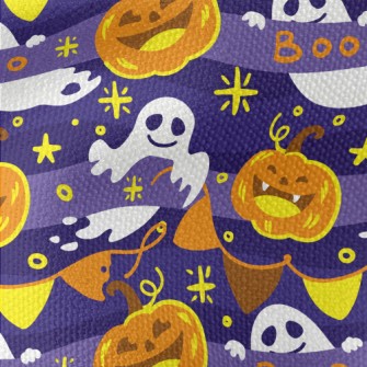 Laughing Pumpkin And Ghost Waterproof Canvas
