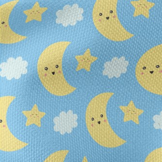 Happy Moon And Stars Waterproof Canvas