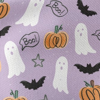 Hand Drawn Doodle Ghost And Pu Waterproof Canvas