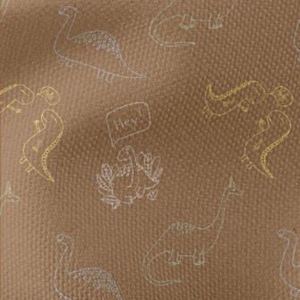 Cute Dinosaurs With Simple Lin Waterproof Canvas