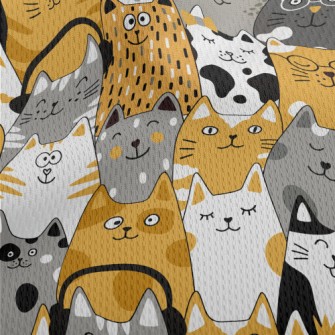 Cute And Silly Cat Athletic Mesh Flat Back