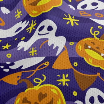 Laughing Pumpkin And Ghost Athletic Mesh Flat Back