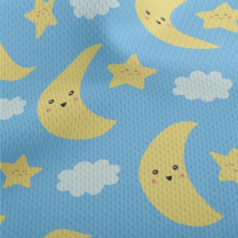 Happy Moon And Stars Athletic Mesh Flat Back