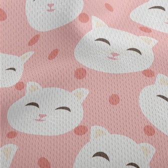 Smiling Cat Athletic Mesh Flat Back