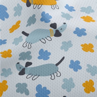 Dog With Long Color Blocks Athletic Mesh Flat Back