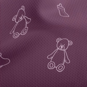 White Line Drawing Of Baby Pro Athletic Mesh Flat Back