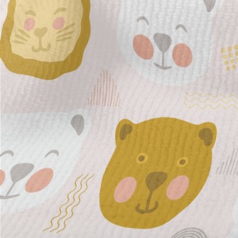 Doodle Cute Bear And Lion Terry