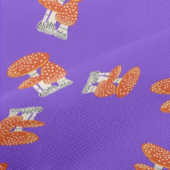 Hand Drawn Magic Mushrooms Performance Linen