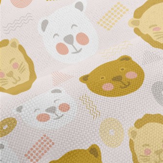 Doodle Cute Bear And Lion Performance Linen