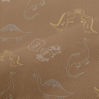 Cute Dinosaurs With Simple Lin Performance Linen