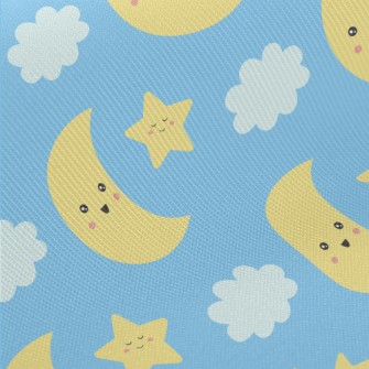 Happy Moon And Stars Twill