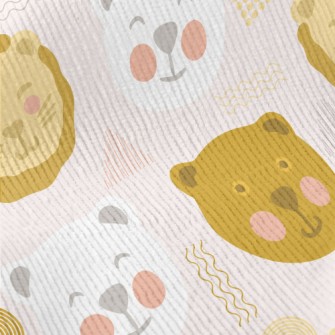 Doodle Cute Bear And Lion Standard Corduroy