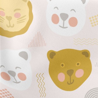 Doodle Cute Bear And Lion Stretch Ponte