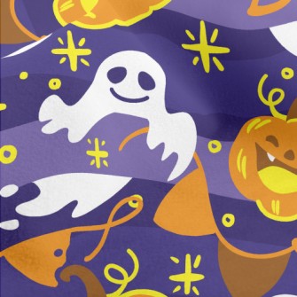 Laughing Pumpkin And Ghost Micro Fleece