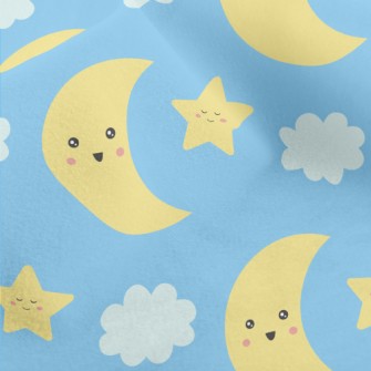 Happy Moon And Stars Micro Fleece