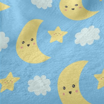 Happy Moon And Stars Minky