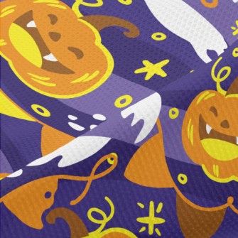 Laughing Pumpkin And Ghost Piqué