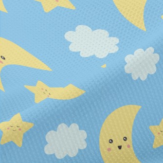 Happy Moon And Stars Piqué