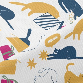 Simple Color Block Line Cat Piqué