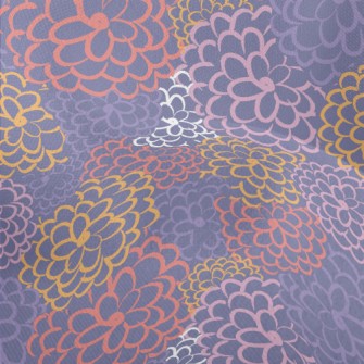 Colorful Lines Of Flowers Lightweight Performance Linen