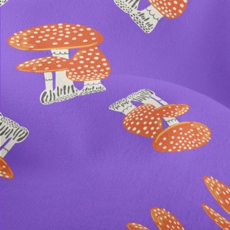 Hand Drawn Magic Mushrooms Lightweight Performance Linen
