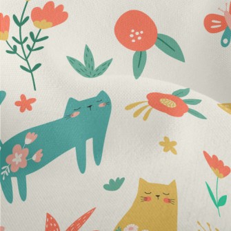 Noble And Elegant Floral Cat Lightweight Performance Linen