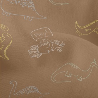 Cute Dinosaurs With Simple Lin Lightweight Performance Linen