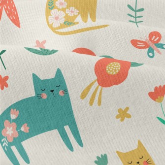 Noble And Elegant Floral Cat Modern Jersey