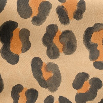 Watercolor Style Floral Leopar Jersey Backed Fleece