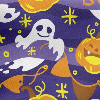 Laughing Pumpkin And Ghost Jersey Backed Fleece