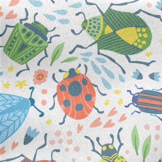 Colorful Insects Jersey Backed Fleece