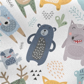 Fairy Tale Cute Animals Jersey Backed Fleece