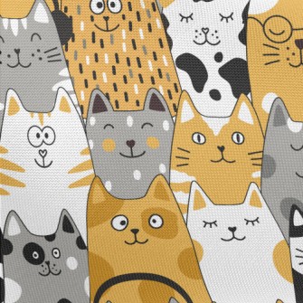 Cute And Silly Cat Pongee