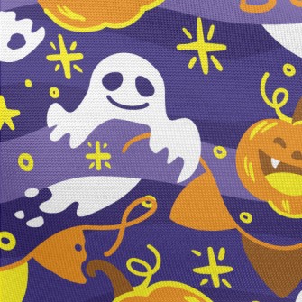 Laughing Pumpkin And Ghost Pongee
