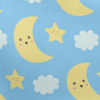 Happy Moon And Stars Pongee