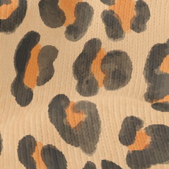 Watercolor Style Floral Leopar Stretch Jersey