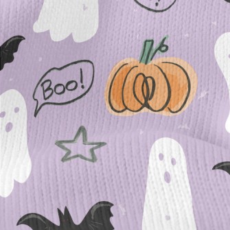 Hand Drawn Doodle Ghost And Pu Stretch Jersey