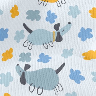 Dog With Long Color Blocks Stretch Jersey