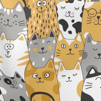 Cute And Silly Cat Lightweight Cotton Poplin