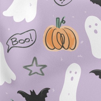 Hand Drawn Doodle Ghost And Pu Lightweight Cotton Poplin