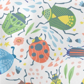 Colorful Insects Lightweight Cotton Poplin